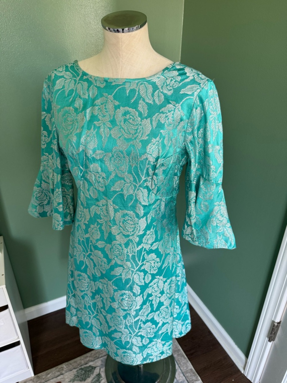 Vintage Floral Jacquard Dress
